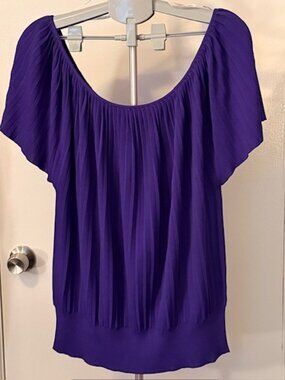 Calvin Klein Women's 3X Purple Pleated Dolman Blouse – Banded Hem ~NWT~